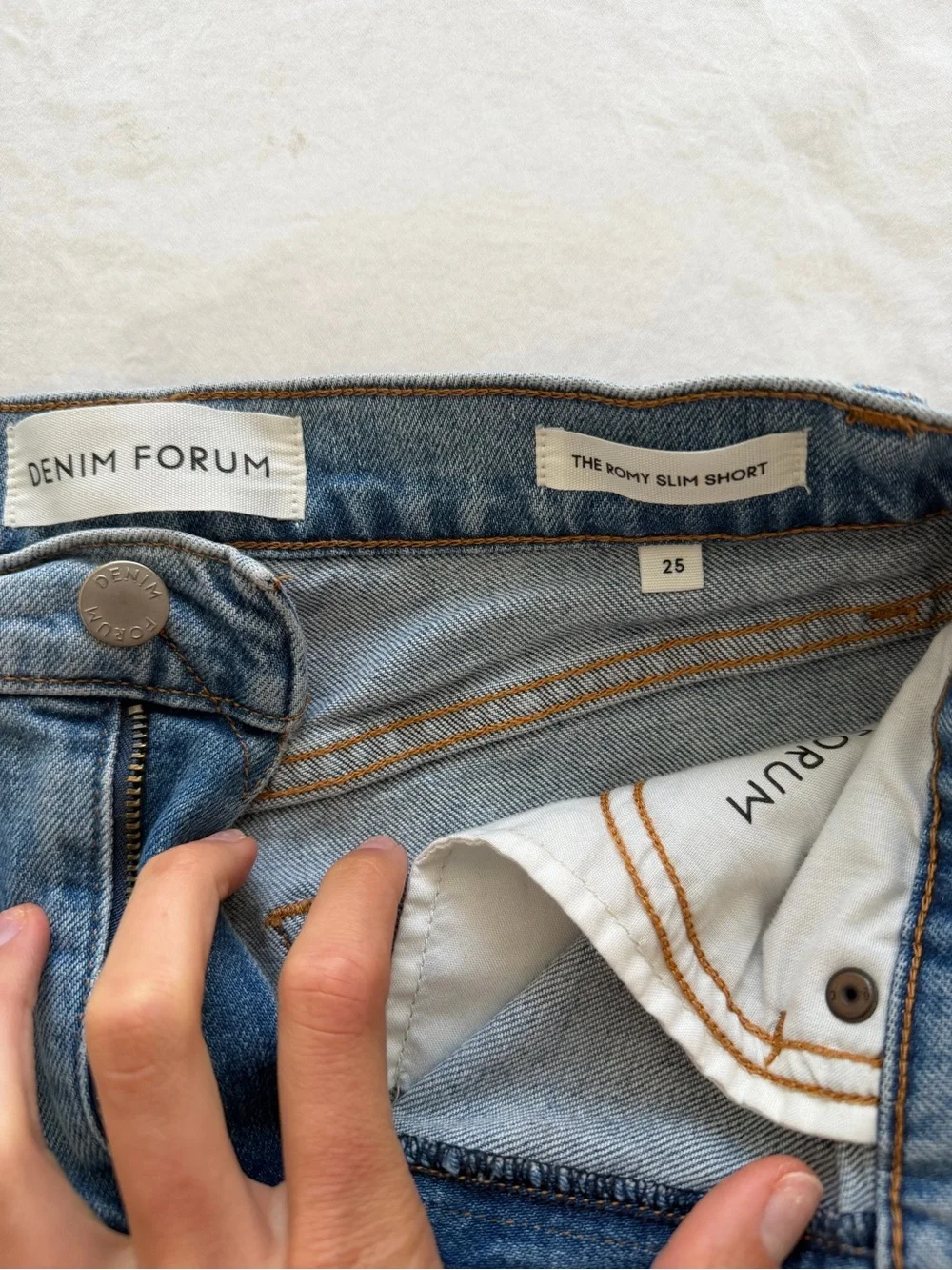 Denim Forum Light Blue High-Rise Denim Shorts